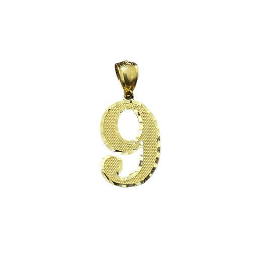 10K Yellow Gold Number "9" Charm