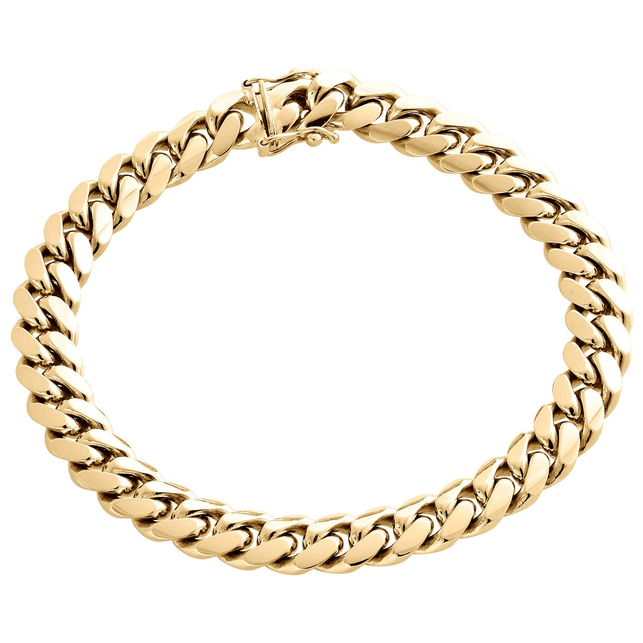 10K YG Solid Miami Cuban Bracelet 8.5mm 9" (43.5g)