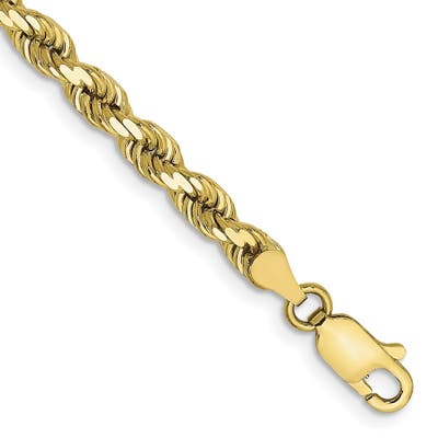 10K Y.Gold Solid Rope Anklet 3.5mm 10" (7.3g)