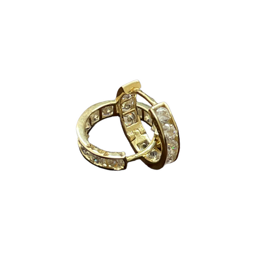 10K Y.Gold CZ Baby Huggie Earrings