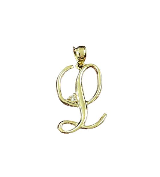 10K Y.Gold CZ Initial Charm Cu