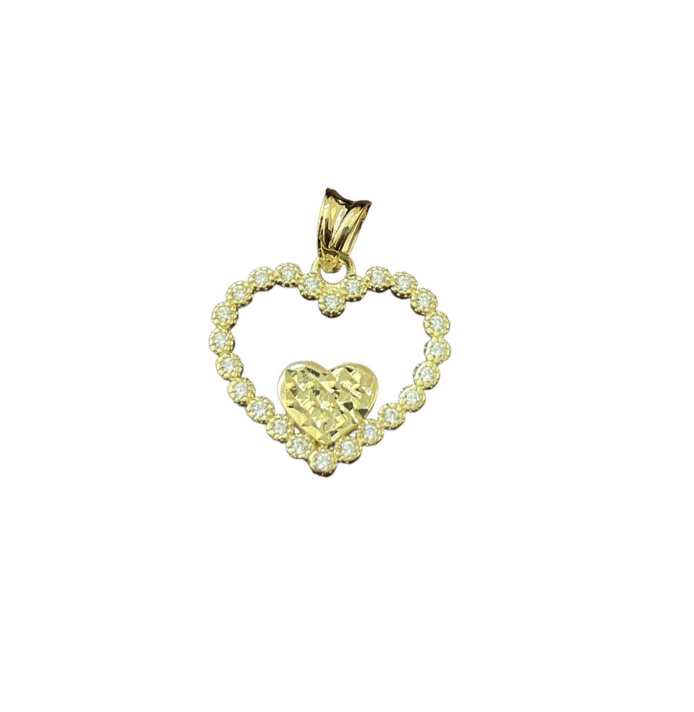 10K Y.Gold CZ Heart Charm Small