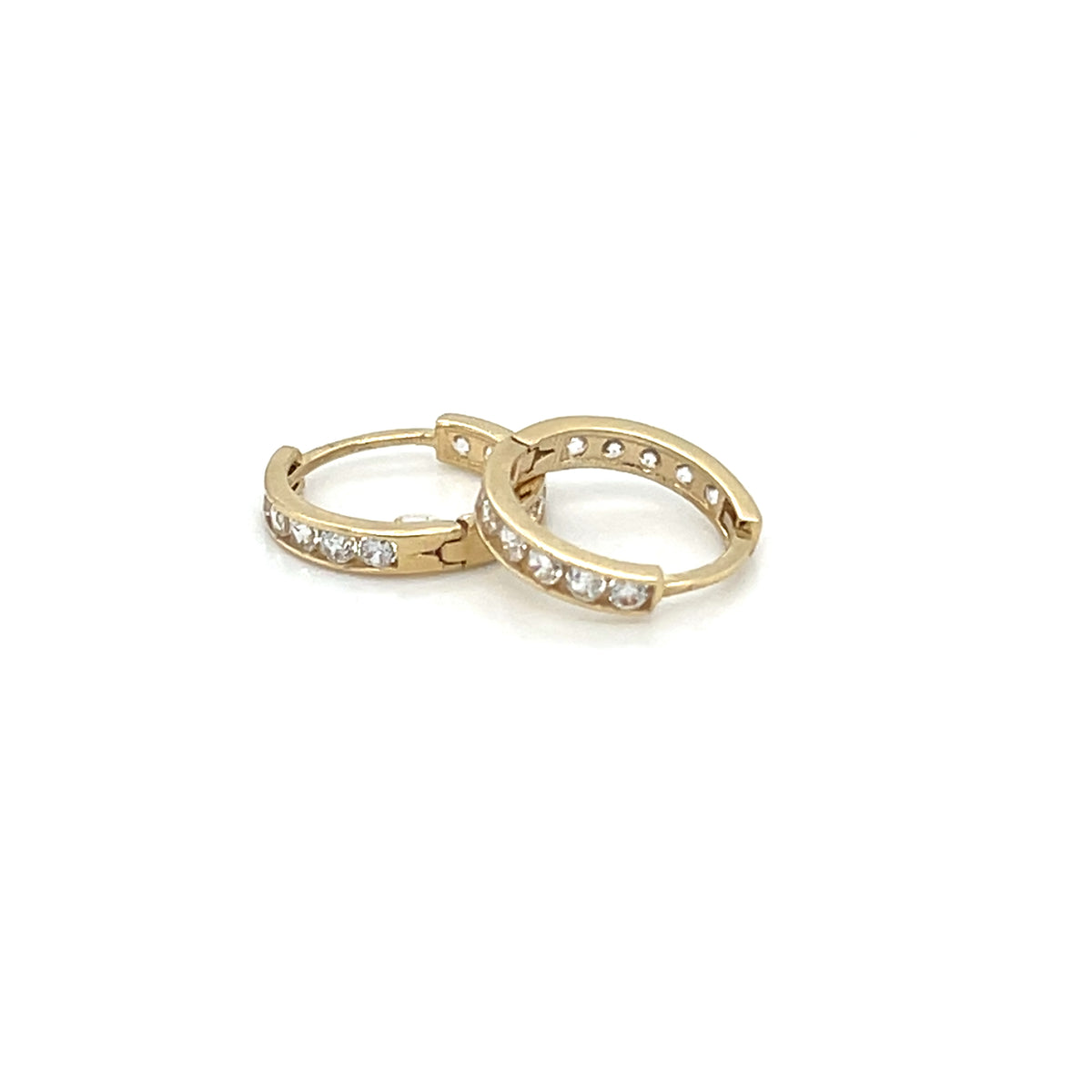 14KY Gold CZ Baby Huggie Earri