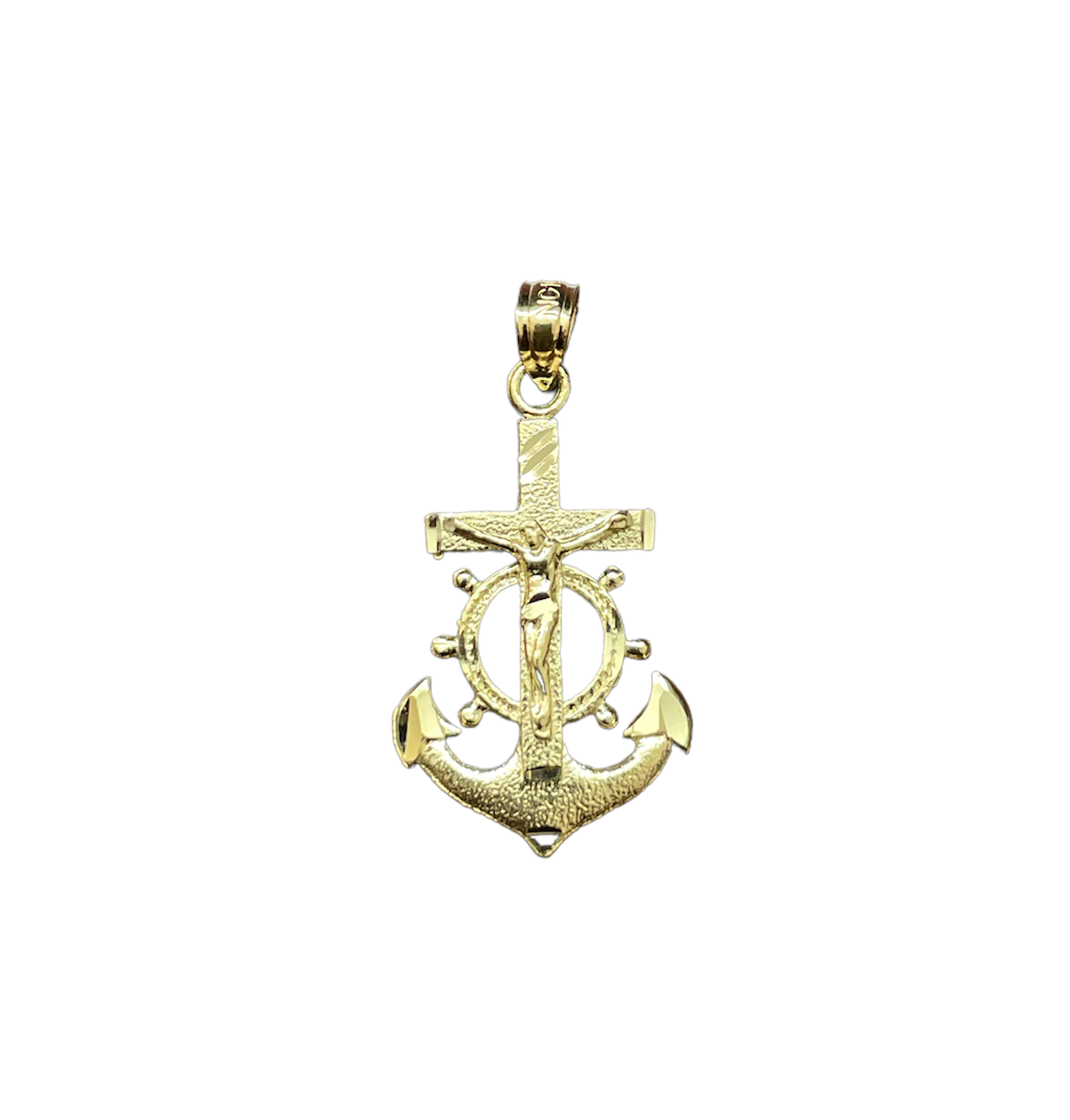 10K Y.Gold Anchor Crucifix Small Charm