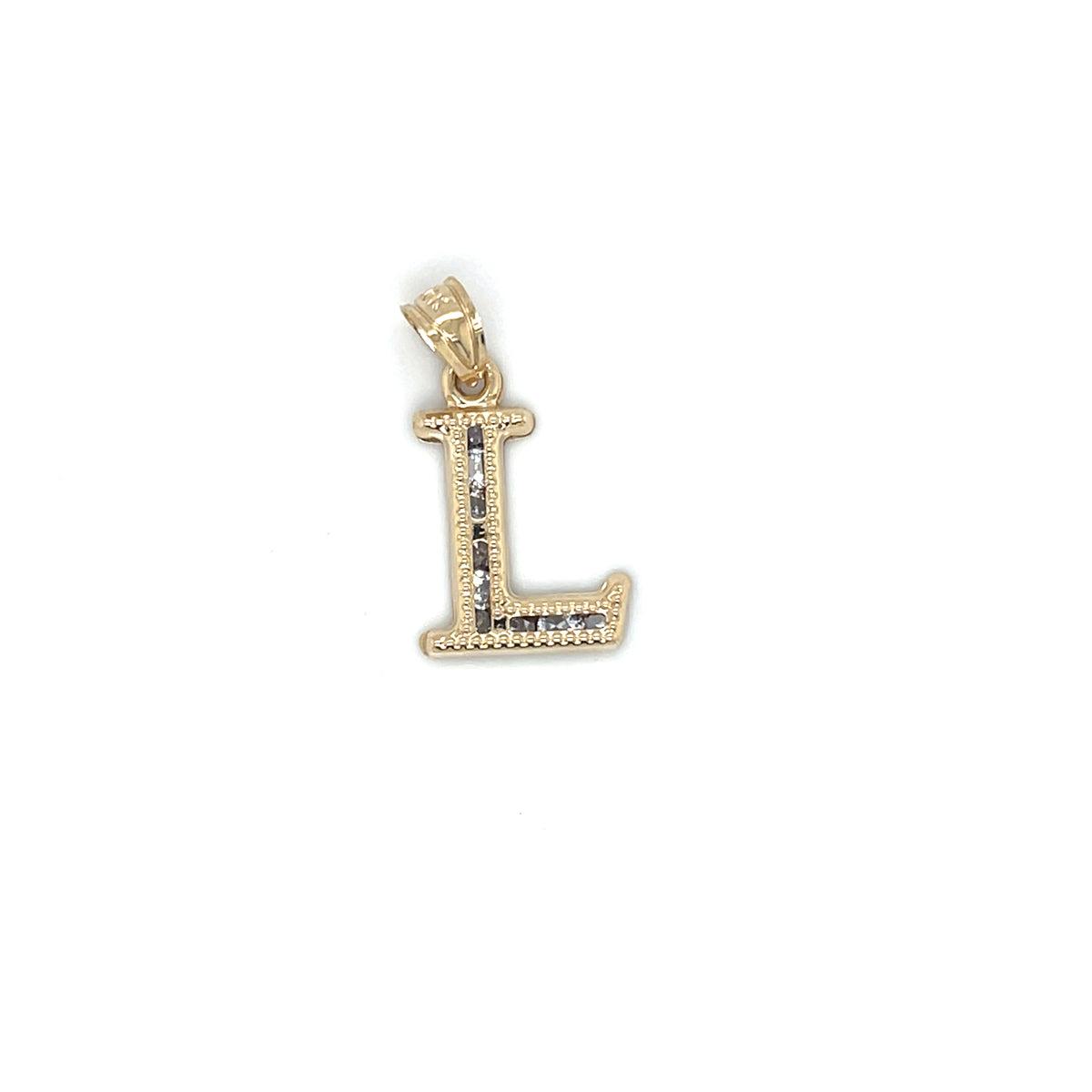 10KY Gold CZ Initial Charm Big