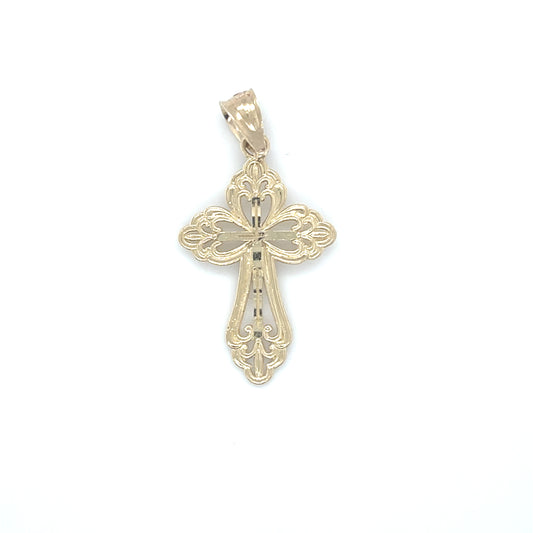 14K Yellow Gold Cross Charm