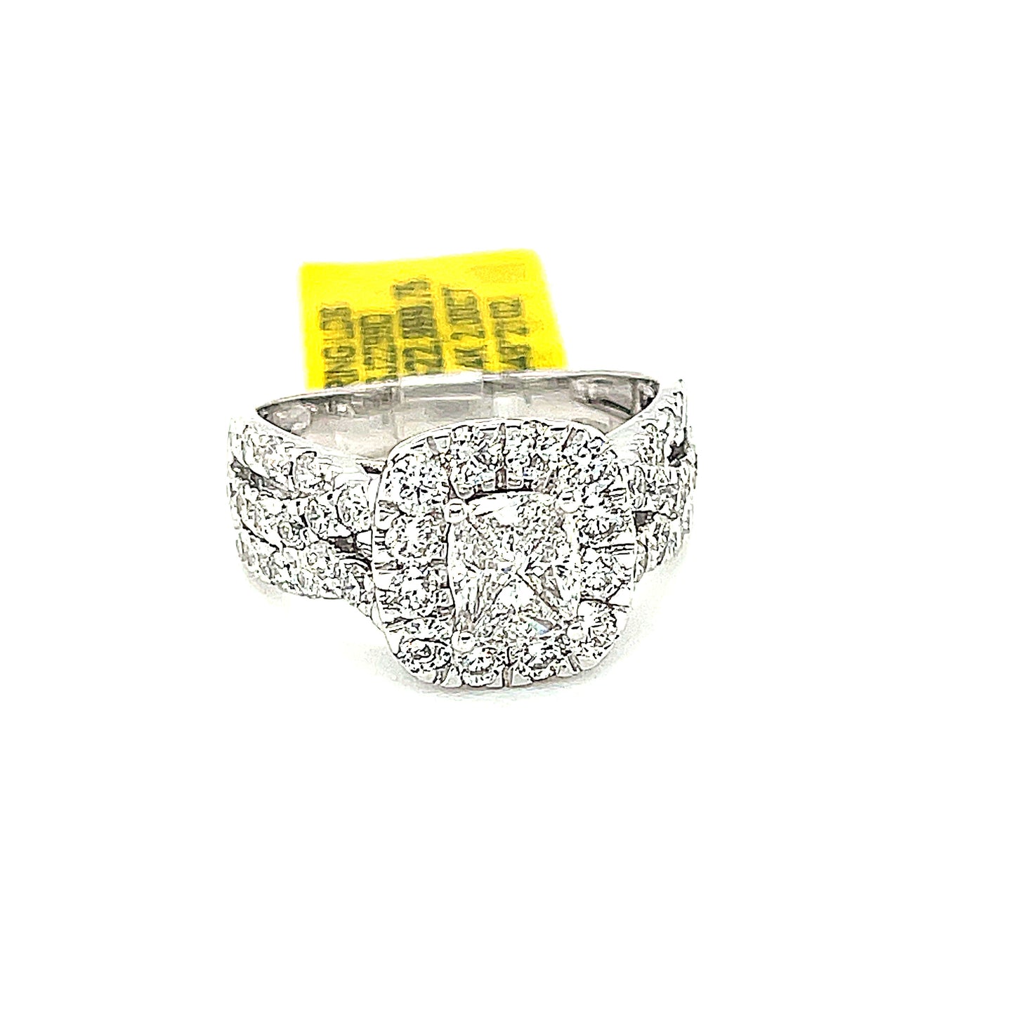 14K White Gold 2.00ct Diamond Ladies Ring, CNTR 0.50ct, VS2, H
