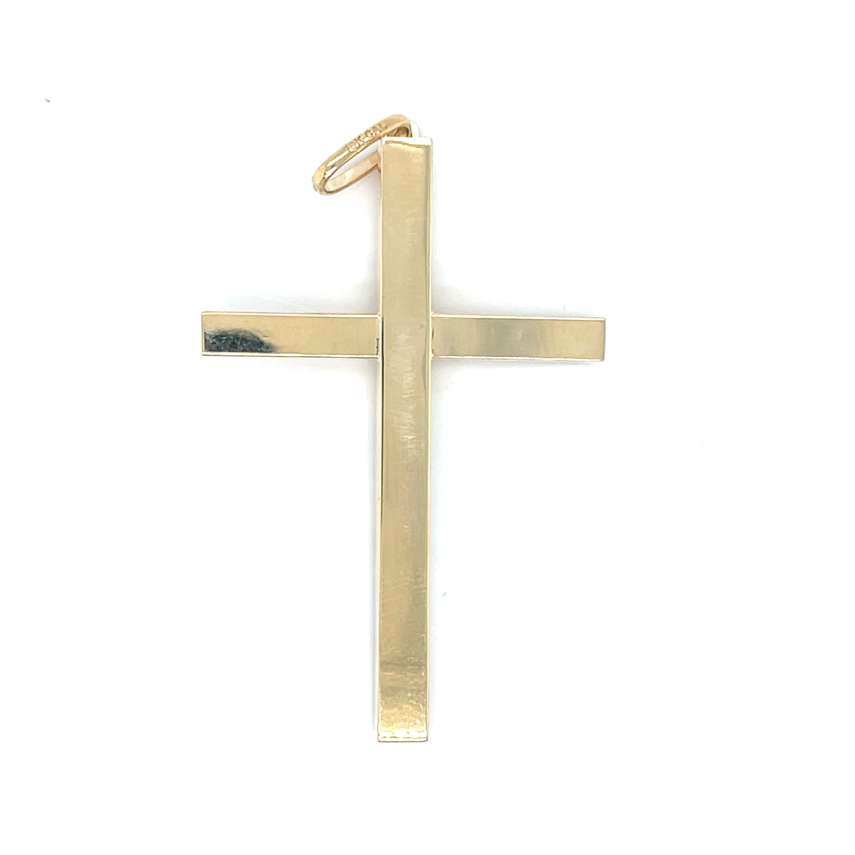 10KY Gold Large Plain Cross Ch