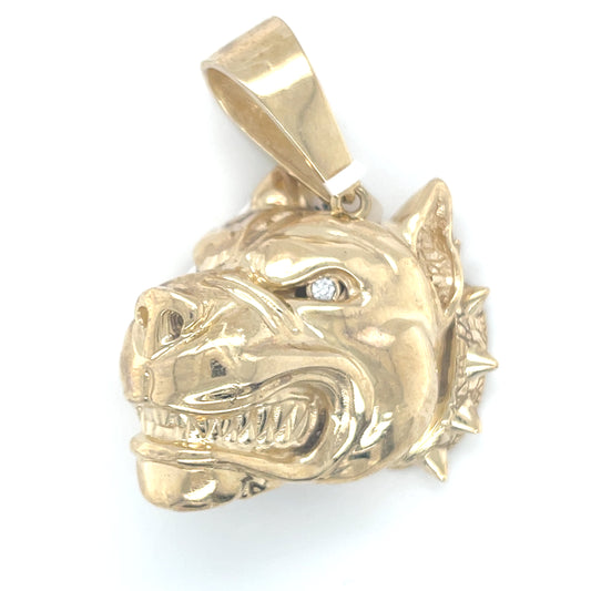 10K Y.Gold CZ Charm Pitbull He