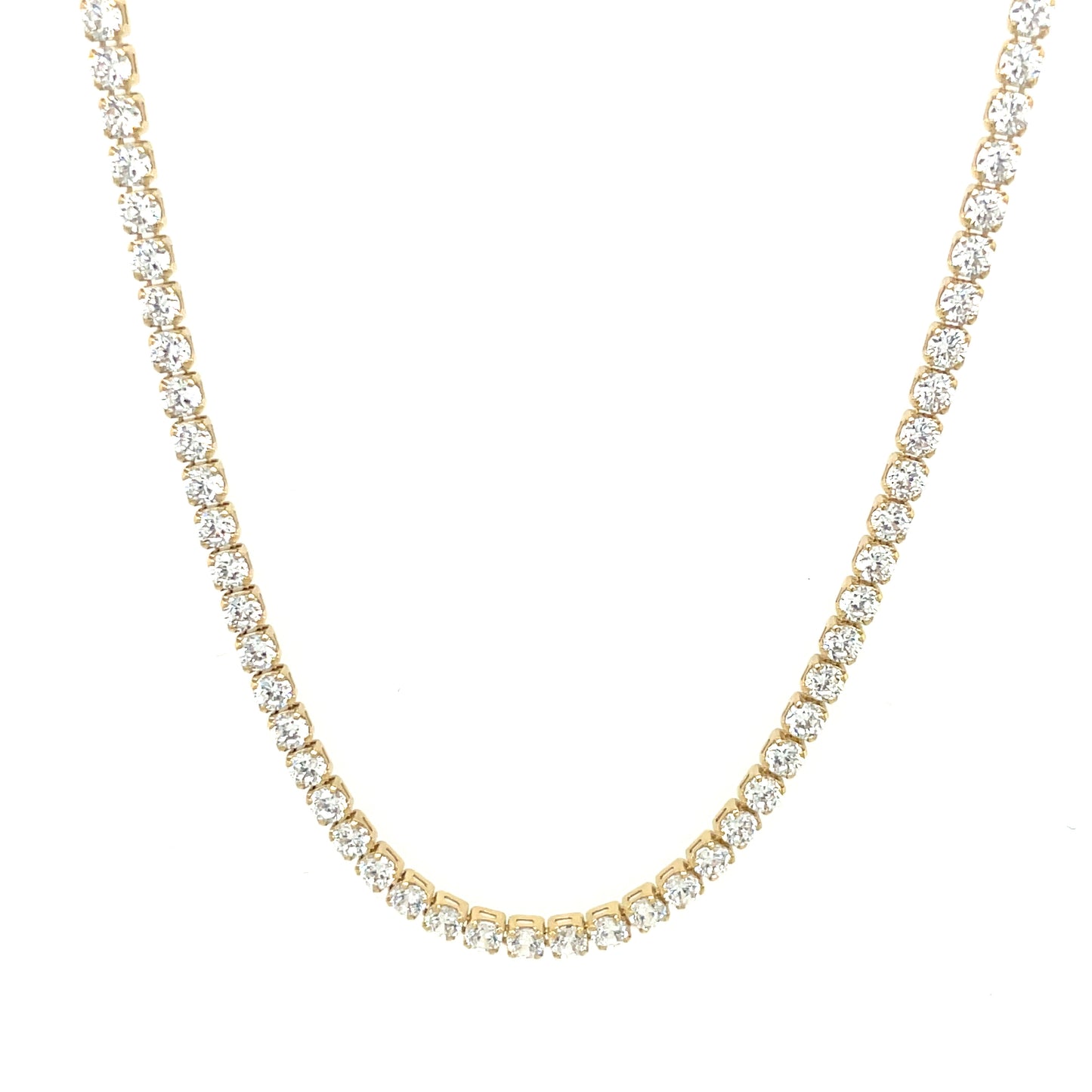 10K Yellow Gold Semi-Solid CZ Tennis Chain 2.5mm 24"
Weight 8.2 grams