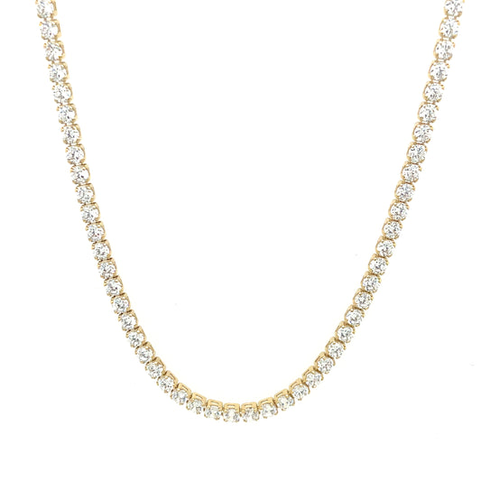 10K Yellow Gold Semi-Solid CZ Tennis Chain 2.5mm 24"
Weight 8.2 grams