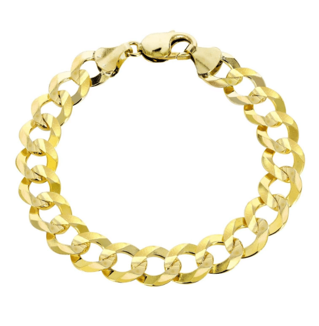 10K Y.Gold Solid Cuban Bracelet 11mm 9" (25g)