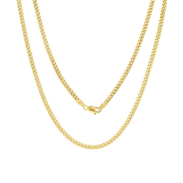 10K YG Semi-Solid Miami Cuban Chain 4mm 20" (6.6g)