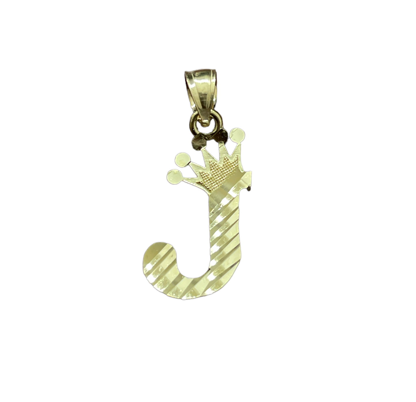 10K Y.Gold Initial Charm Letter "J" with Crown