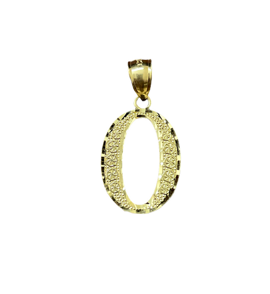 10K Yellow Gold Initial Charm Big Letter "O"