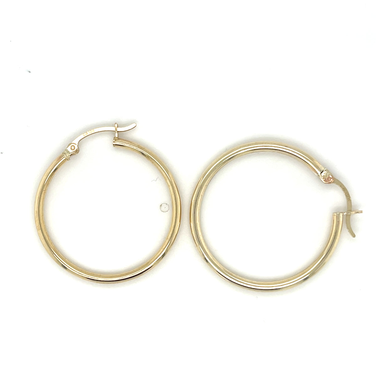 10KY Gold Plain Hoop Earrings