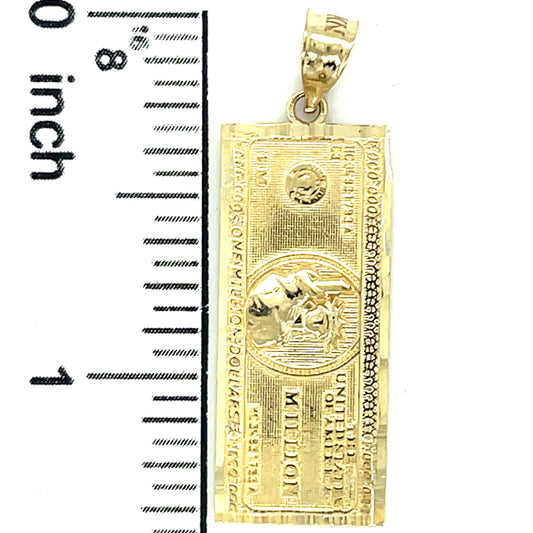 10K Y.Gold Million Dollar Bill Charm