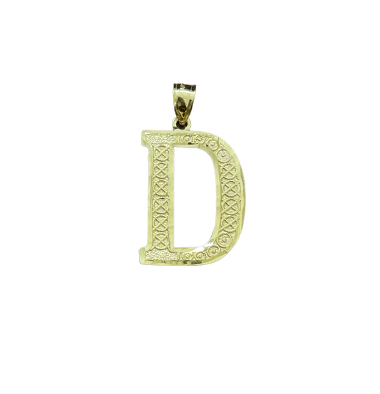 10K Yellow Gold Initial Charm Big Letter "D"