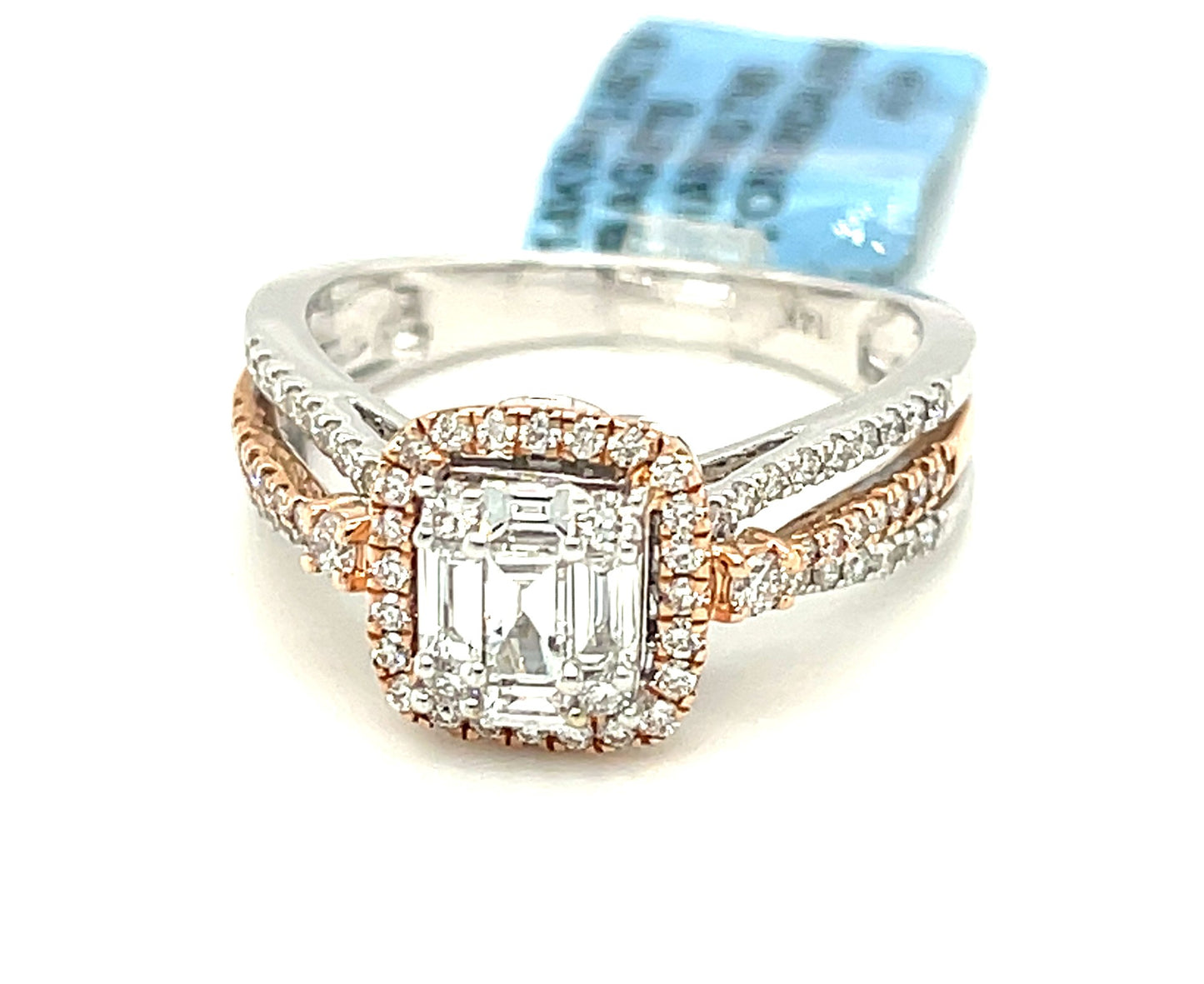 14K W+R 2-Tone 0.85ct Diamond Ladies Ring Si G