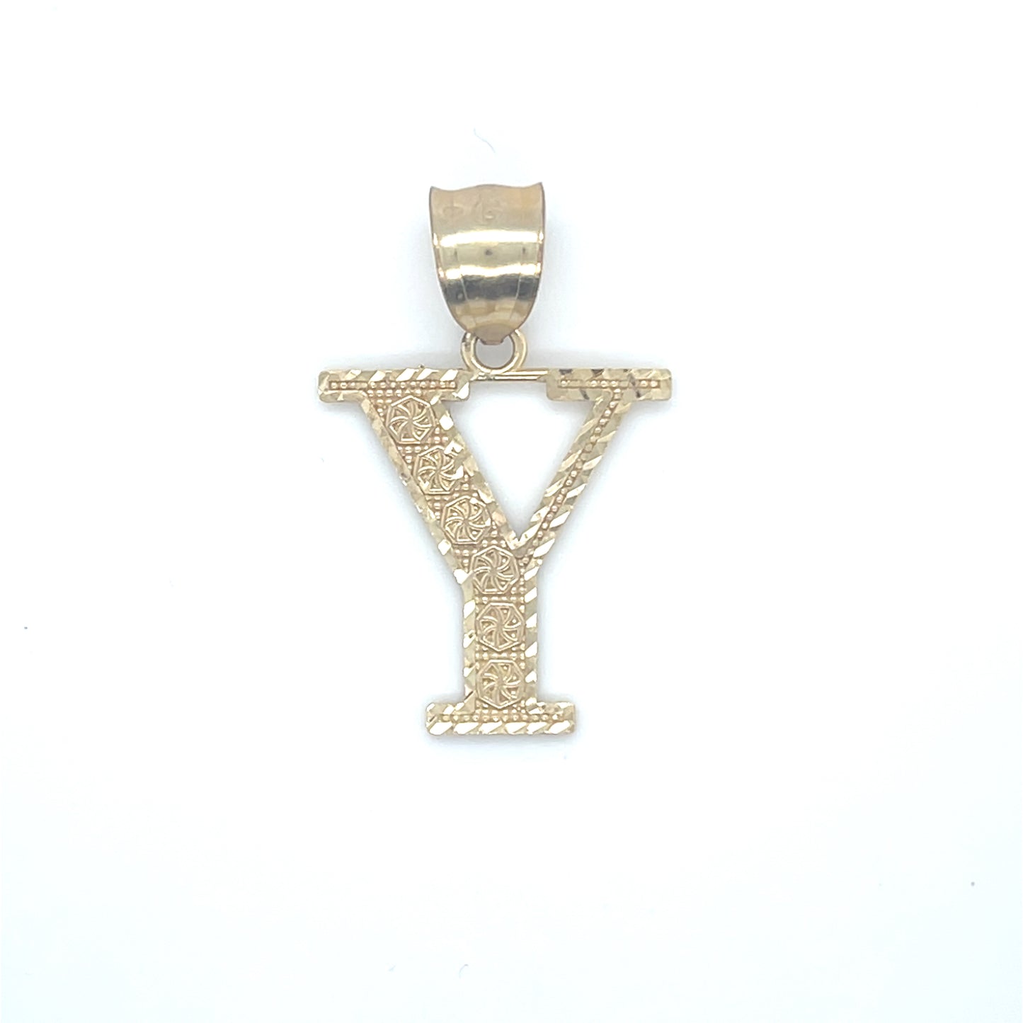 10K Yellow Gold Initial Charm Big Letter "E"