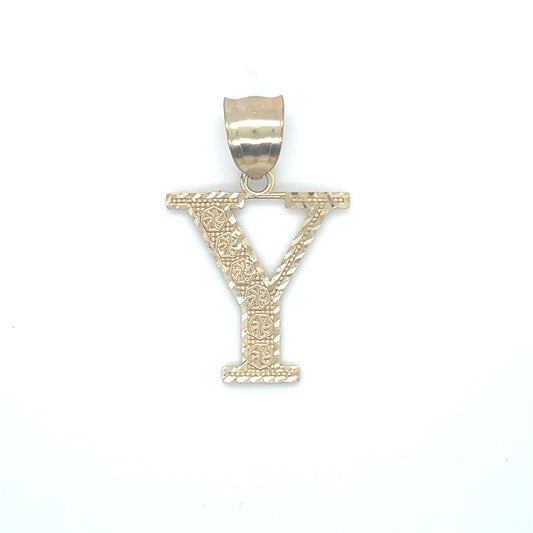 10K Yellow Gold Initial Charm Big Letter "E"