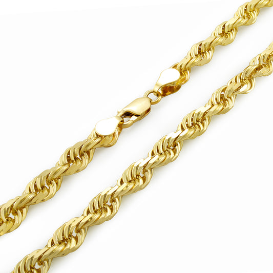 10KY Gold Solid Rope Chain 6mm