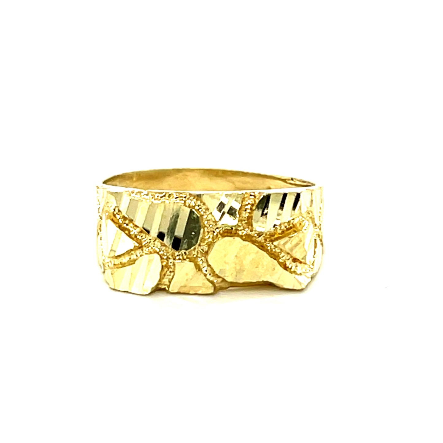 10K Yellow Gold Nugget Men's Ring