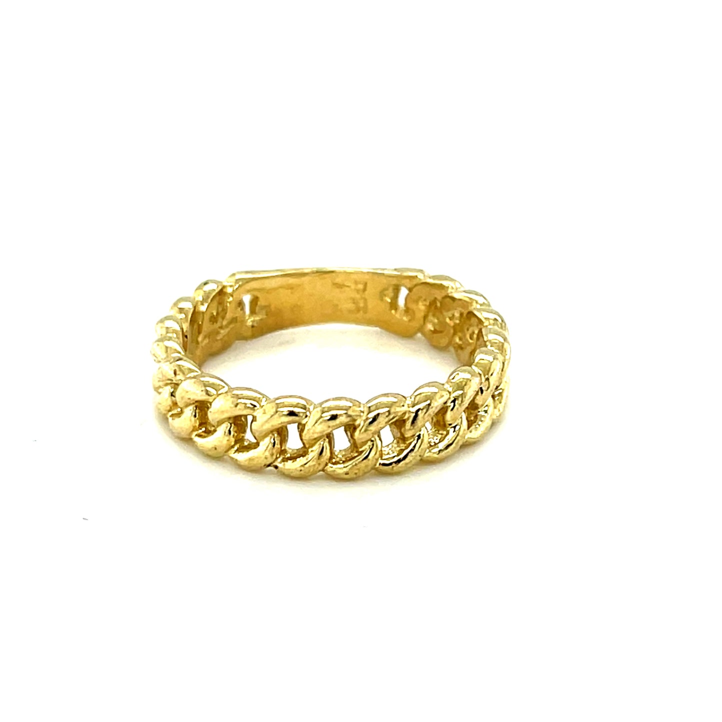 10K Yellow Gold Cuban Link Men's Ring