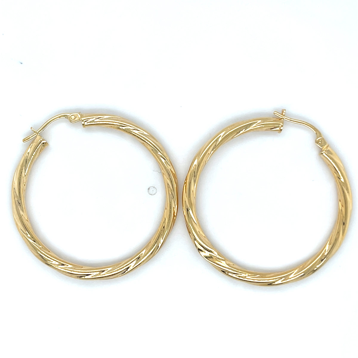 10KY Gold Medium Twisted Hoops