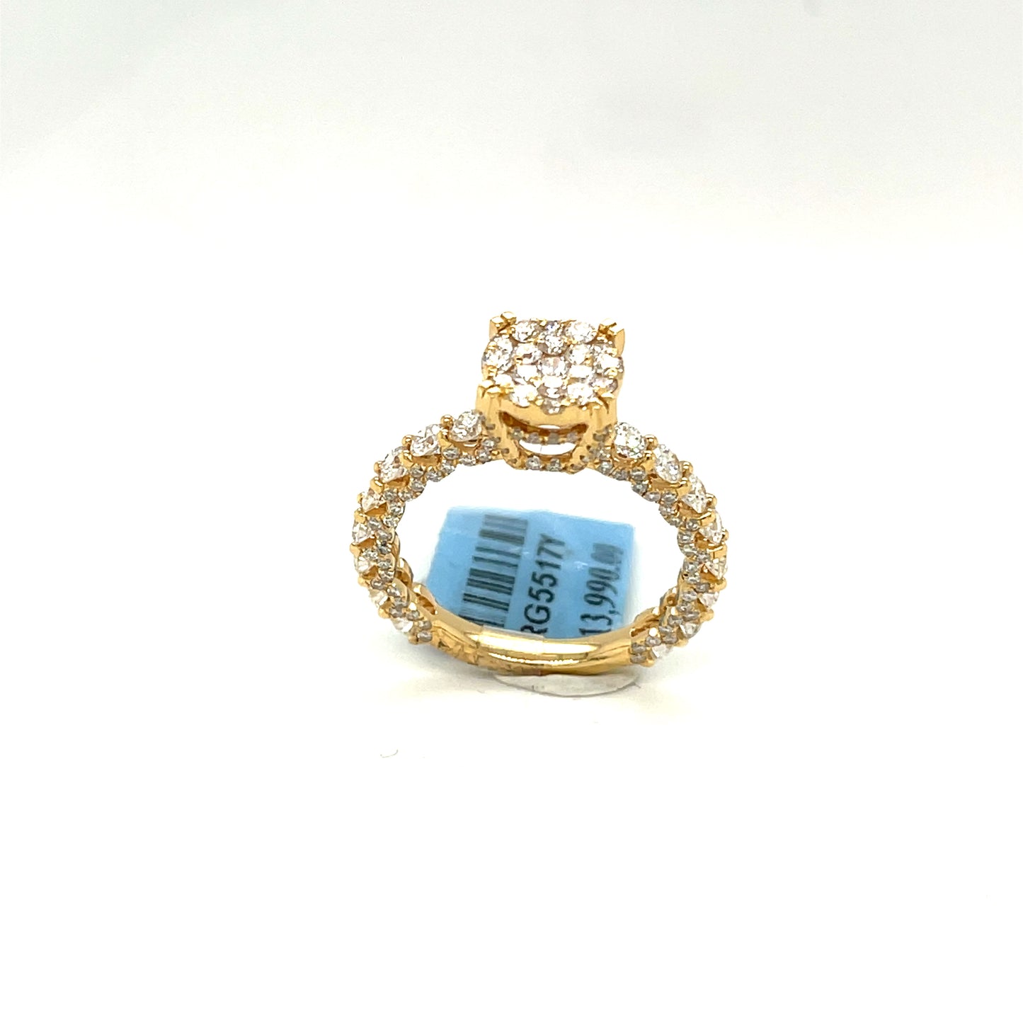 14K Yellow Gold 2.00ct Diamond Cluster Ladies Ring Si1, H