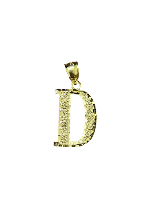 10K Yellow Gold Initial Charm Big Letter "D"