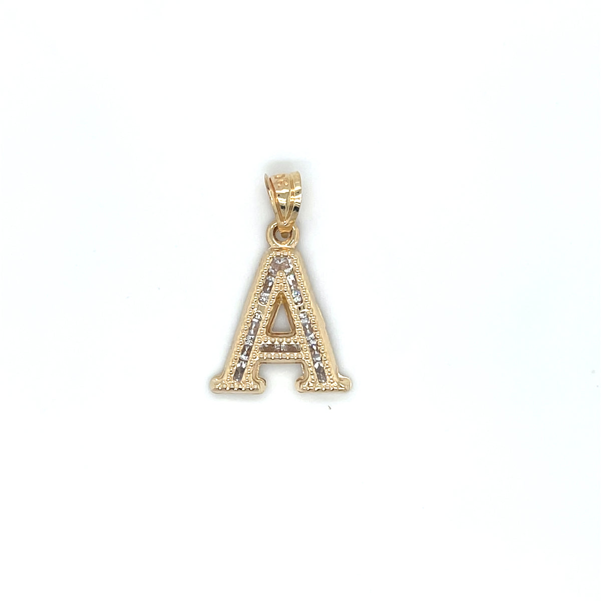 10KY Gold CZ Initial Charm Big