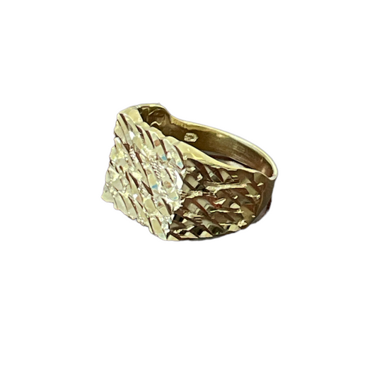10K Y.Gold Nugget Style Men's Ring (3.5g)