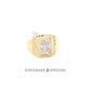 10K Yellow Gold Men's Ring 2-Tone Cross