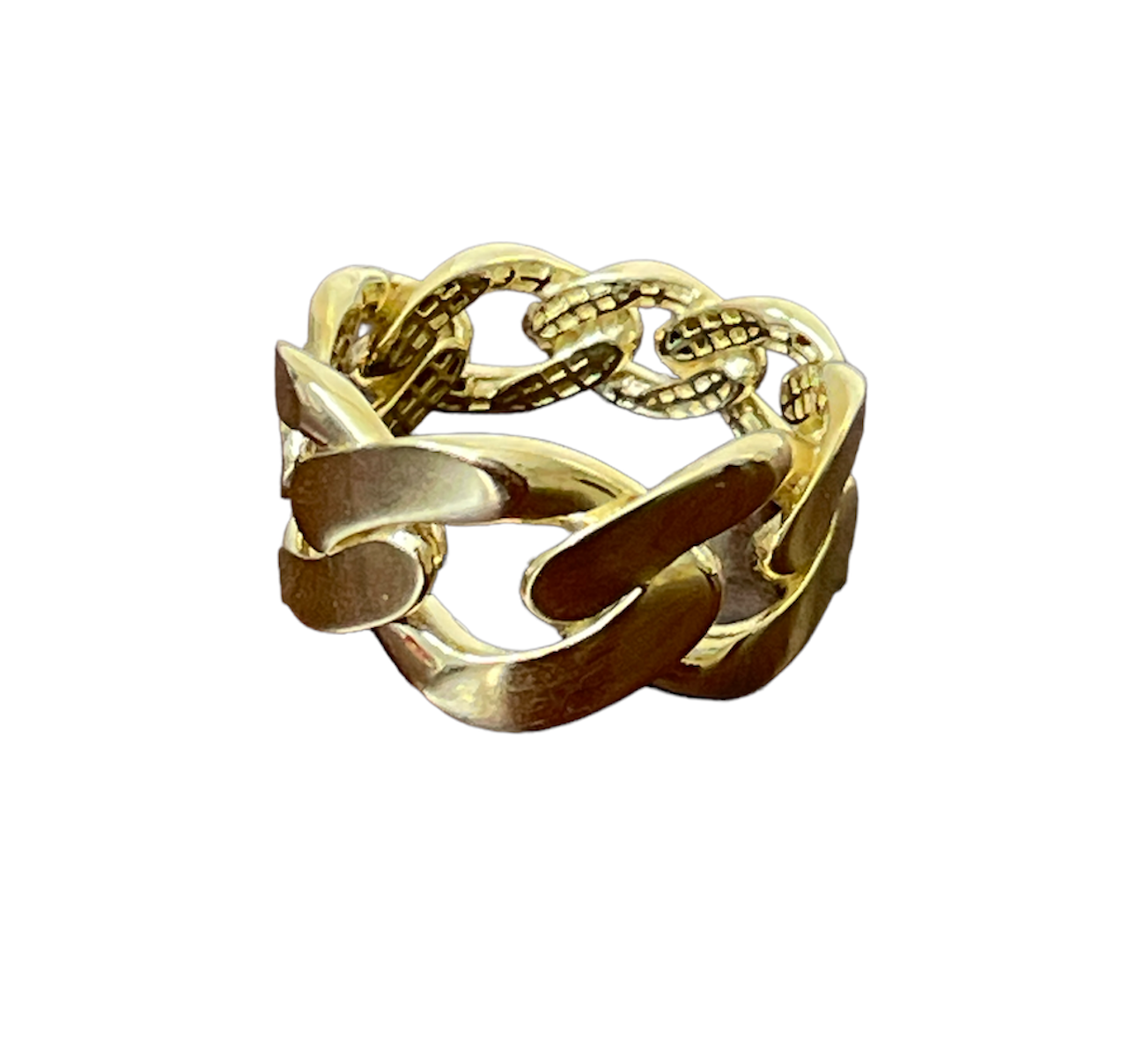 10K Y.Gold Cuban Link Men's Ring (4.1g)