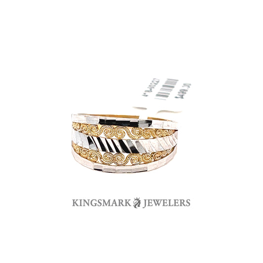 14K Yellow Gold 2-Tone Ladies Ring