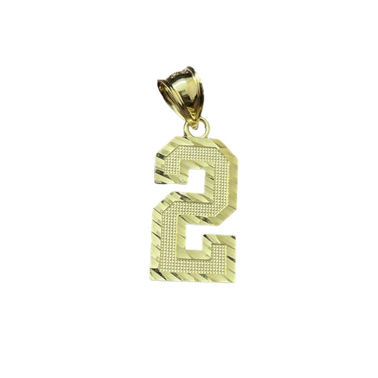 10K Yellow Gold Number "2" Charm Varsity Style