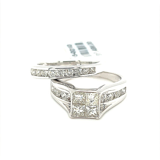 14K White Gold 2.0ct DIA Bridal Set SI1, G