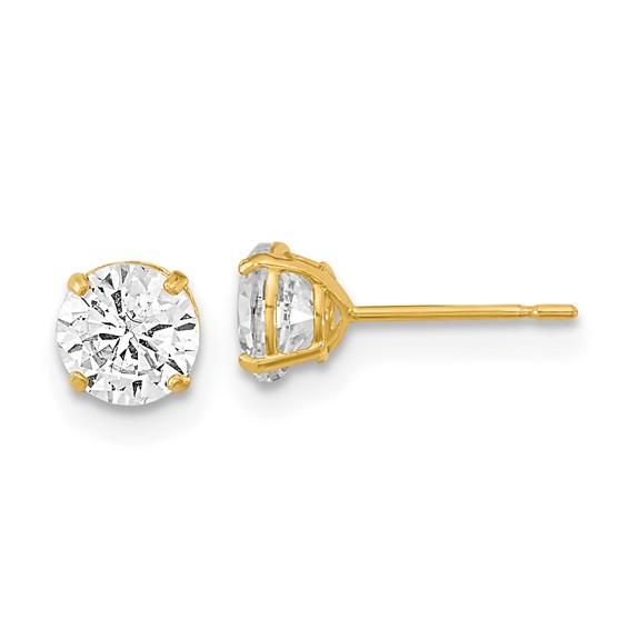 10K Yellow Gold CZ Stud Earrin