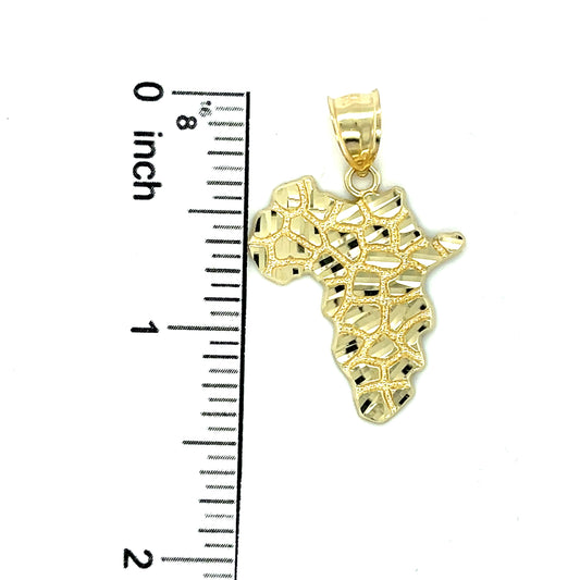 10K Y.Gold Nugget Africa Map Charm