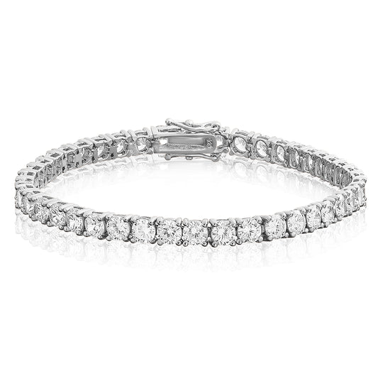 925 Sterling Silver CZ Tennis Bracelet 4mm 8"