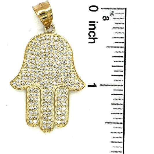 10K Y.Gold CZ Hamsa Hand Charm (6g)