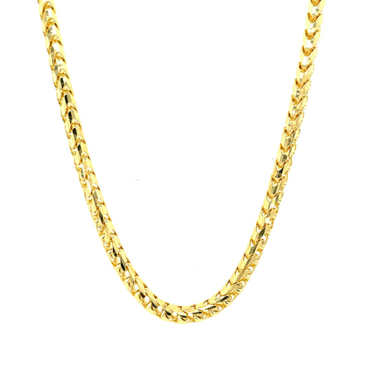 14K Yellow Gold Solid Palm Chain 3mm 30"