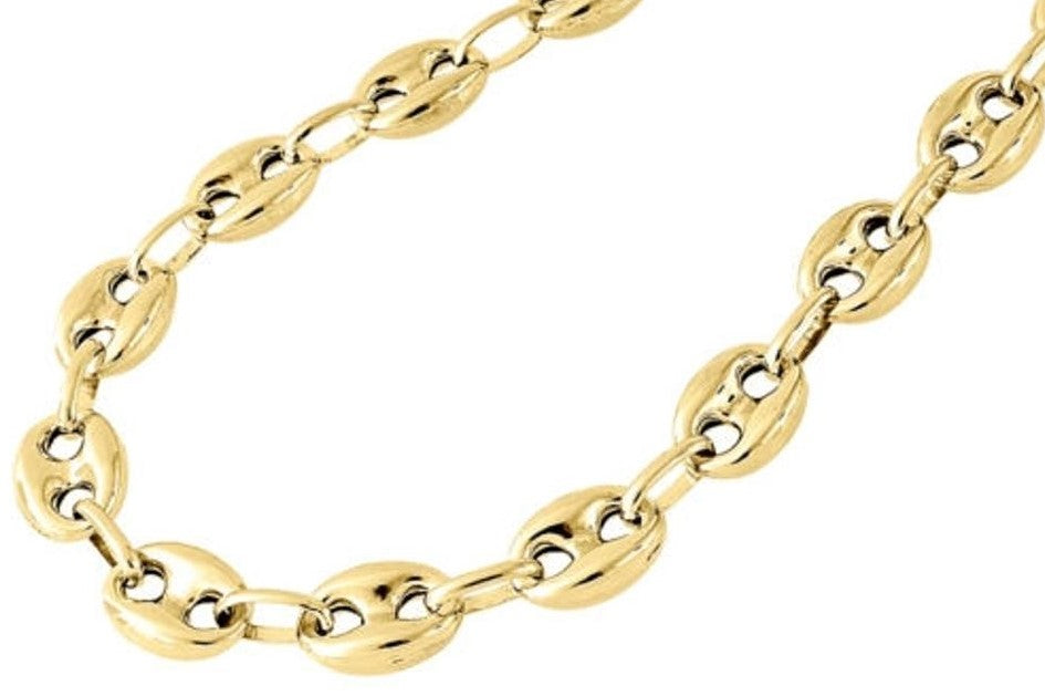 10K YG Semi-Solid Puff Gucci Chain 7mm 24" (21.5g)