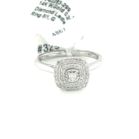 14K W.Gold 0.25ct Diamond Ladies Ring Si1, G