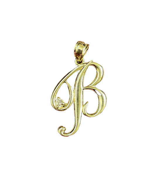 10K Y.Gold CZ Initial Charm Cu