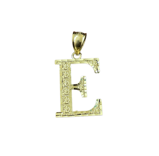 10K Yellow Gold Initial Charm Big Letter "E"