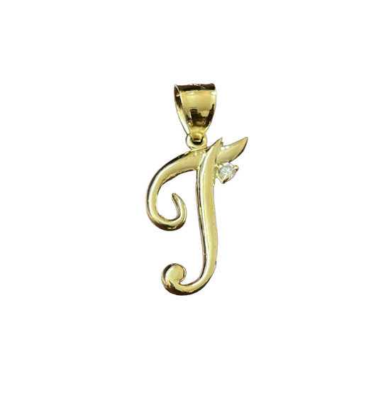 10K Y.Gold CZ Initial Charm Cu
