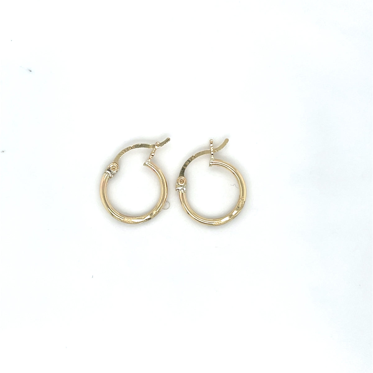 14KY Gold Small Dia-Cut Hoop E