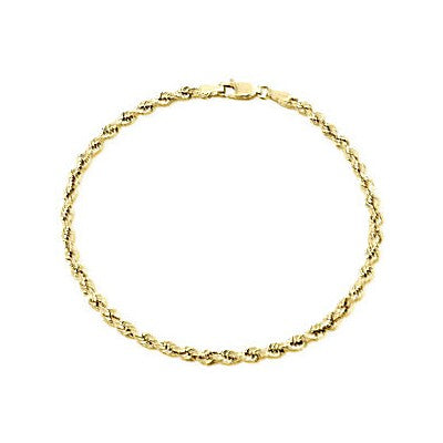 10KY Gold Solid Rope Bracelet